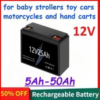 12V 50Ah-20Ah LiFePO4 Lithium-ion Battery for Baby Strollers Toy Cars Motorcycles and Hand Carts Rechargeable Batteries