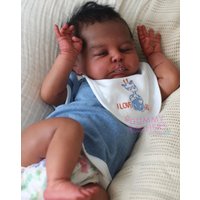 NPK 19inch Reborn Christopher Dark Skin Unassembled Doll Kit 3D Painted Skin with Visible Veins DIY Doll Parts with Cloth Body