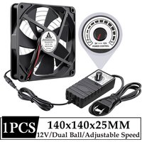 Gdstime 140mm 14025 Cooler 140x140x25mm 12V 110V 220V AC Powered Fan with Controller for TV Router Receiver Xbox DVR Cooling