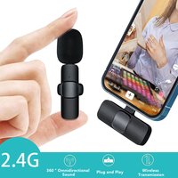 Wireless Lavalier Microphone Portable Audio Video Recording Mini Mic for Android Live Broadcast Gaming Phone Mic