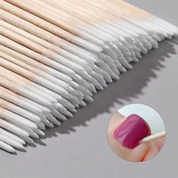 1000Pcs Pointed Cotton Swab Nail Art Overflow Removal Cotton Swab Nail Groove Cleaning Cotton Swab Ultra-Fine Wooden Cotton Swab