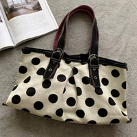 Sweet Polka Dot Tote Bag New Trendy Versatile Shoulder Bag Large Capacity Boston Bags Korean Casual Commuter Handbag
