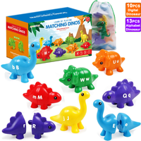 Dinosaur Matching Game Toys Alphabet Matching / Number Matching Montessori Toy for Kids Learning Colors Numbers Letters Toy