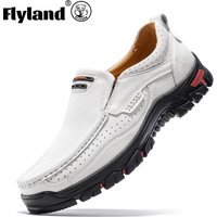 FLYLAND mode hommes chaussures habillées en cuir plate-forme bottes plates chaussures de bateau