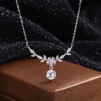 New Shining 925 Sterling Silver Necklace Leaves Pendant for Women Noble Wedding Jewelry Fine Fashion Accessories Party Gift