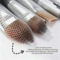 30/50Pcs Makeup Brush Protector Mesh Sleeves, Cosmetic Tools, Elastic Net Covers Protective For USB Cable & Flower,Multi-purpose