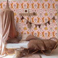 Cartoon Tiger Wallpaper Kids Bedroom Cute Self-adhesive Wallpapers Waterproof PVC Wall Stickers Furniture Home Decoration