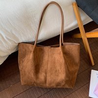 Women's Autumn New Suede Commuter Versatile Large Capacity Tote Bag Casual Simple Shoulder Bag Fashion Commuter Crossbody Bag