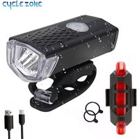 USB Rechargeable Bike Light Set Front Light with Taillight Easy to Install 3 Modes Bicycle Accessories for the Bicycle Road MTB