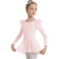 Girls Ballet Leotards for Dance Hollow Back Long Sleeve Skirted Dress for Dance(Toddler/Little Girl/Big Girl)