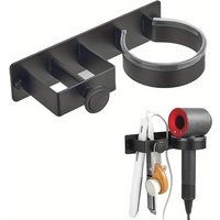 No Drill InstallationWall-Mounted Hair Dryer & Straightener Storage Rack Durable Aluminum Modern Minimalist Design Easy Install