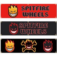 60x240cm Skateboard Style S-SPITFIREs W-WHEELs Banner Street Skate Decor Flag Garage Wall Hanging Banner Skate Shop Home Decor