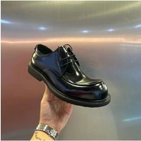 Trendy Cowhide Trend Big Head Business Leather Casual Soft Sole Fashion Genuine Leather Men's Thick Sole Non-slip Round Shoes