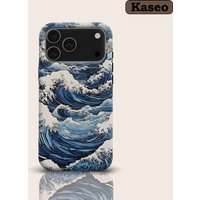 KASEO Matte Bumper for Magsafe Case for IPhone 17 16 15 14 Plus 13 Pro Max Shockproof Hard PC Great Wave Revival Cover