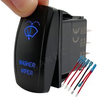 Windshield Wiper Washer Momentary Rocker Switch 6 PIN (ON)-ON-OFF Wiper Rocker Switch with Wires for Car Boat Truck RV Trailer