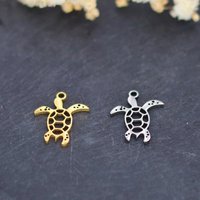3pcs Stainless Steel Cute Turtles Charms Wholesale DIY Jewelry Making Necklace Earrings Bracelet Charm Animal Tiny Pendants