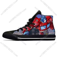 Hot Anime Cartoon Manga Transformer Optimus Prime Casual Shoes Breathable Men Women Sneakers High Top Custom Board Shoes