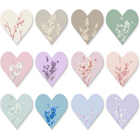 12pcs Heart-Shaped Magnetic Bookmarks, Floral Pattern Magnetic Book Clips, Aesthetic Reading Gift Suitable For Women, Teachers