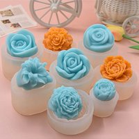 Flower Candle Mold Floral Aromatherapy Silicone Mold DIY Petal Dropper Handmade Soap Gypsum Ornaments Car Decoration TMZ