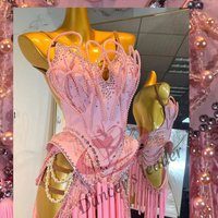 Latin Dance Dress High-end Competition Clothing Custom Diamond Tassel Style Cha Cha Tango Women's Stage Professional Clothing