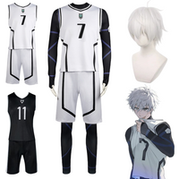 Anime Nagi Cosplay Costumes Nagi Seishiro Wigs NAGI Soccer Jersey Team Football Uniform Nagi Jumpsuit Tights Set