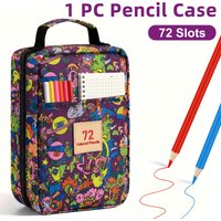 1pc 72/120/260-Slot Colored Pencil Case,with Zipper Closure,Multilayer Organizer for Artists,Pencil,Making It Portable