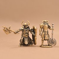 Brass Figure Home Decor Axe Warrior and Shield Warrior Ornament Creative Craftsmanship Home Collectibles Warrior Ornament