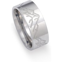 COOLTIME Forest Mountain Ring for Women Men Stainless Steel Nature Landscape Carved Wide Personality Rings Anniversary Jewelry