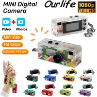 Ourlife Thumb Keychain Camera 0.96inch Mini Action Camera Retro Support Memory Card 1080P Very Small Camcorder Video Recorder