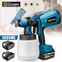 Gisam 1000ML Elektryczny pistolet natryskowy Domowy bezprzewodowy rozpylacz farby HVLP Auto Furniture Steel Coating Airbrush For Makita 18V Battery Pi