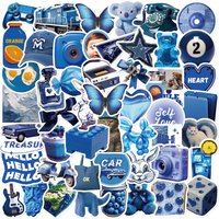 50PCS Deep Blue Ins Wind Stickers Notebook For Laptops Art Suitcase Bicycle Phone Refrigerator Skateboards Graffiti Sticker