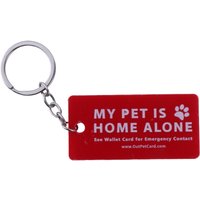 Pets Emergency Contact Keychain Card & Key Tags with Emergency Contact Call Cards Emergency Dog Cat are Home Alone Alert