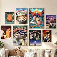 Cartoon W-Wallace And Gromit Poster Self-adhesive Art Room Entrance Restaurant Wall Decor Art Painting