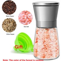 Pepper Grinder Salt Grinder Manual Salt Pepper Grinder with Funnel Set Spice Adjustable Coarseness with 5 Level Pepper Grinder