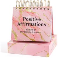 Every Day Daily Flip Calendar with Inspirational Quotes Sparkling Gold -Motivational Perpetual Desk Calendar for Women