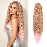 30inch Ocean Wave Synthetic Crochet Hair Extensions 3pcs/set Deep Wave Long Crochet Hair for Women Girls Daily Party Holiday