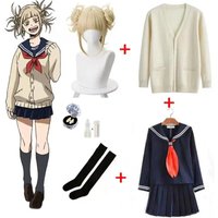 Anime My Hero Academia Himiko Toga Cosplay Costume JK Uniform Skirts Sweater Coat Halloween Christmas Clothes Women Girls NM28