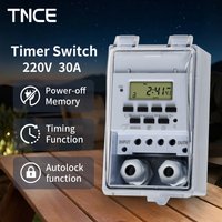 TNCE 30A Timer Switch, Waterproof 220V time controller, set to seconds, 32 groups of timer on and off, for light, water pump