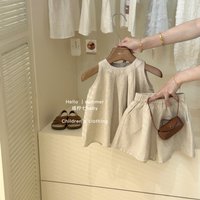 Girls' Short Sleeved Suit Summer New Korean Style Fashion Summer Outfit Children's Vest Shorts Pants Two Piece Set