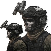 COD Ghost Helmet Set Tactical Call of Duty Night Raid Ghost Helmet Set with Headphones NVG Model Battery Pouch for CS Cosplay