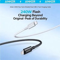ANKER Zolo 240W Woven Dust-free USB-C Dirt Resistant Charging Cable Suitable for Apple IPhone Series MacBook Huawei Android
