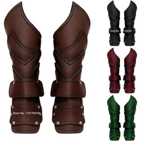 2PCS Cosplay Props Faux Leather Wide Bracer Lace Up Arm Armor Cuff String Steampunk Vintage Medieval Gauntlet Wristband Bracelet