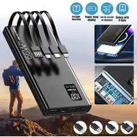 50000mAh Power Bank For Xiaomi iPhone Samsung 66W Super Fast Charging For 22.5W Built-in 4 Cables Portable Digital Powerbank