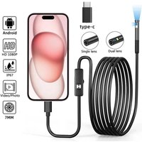 Type C 7.0MM IP67 Waterproof Endoscope Camera LED Adjustable Android Flexible Inspection Borescope Dual Lens Camera For Phone PC