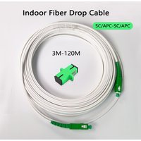 Indoor Fiber Drop Cable Optical Patch Cord FTTH SC/APC To SC/APC 3M-120M Single Mode Optical Fiber Cable Factory Wholesale