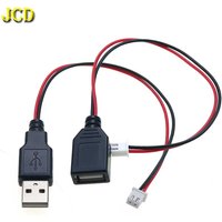 1pcs USB 2.0 Male And Female Plug to XH2.54mm 2Pin Terminal Wire 2 Core Power Cable USB Socket to PH2.0 Terminal Adapter Cable