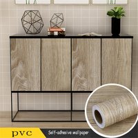 Waterproof Vinyl Wood Grain Self Adhesive Peel and Stick Contact Paper Wallpaper for Cupboard Table Furniture Home Decoration