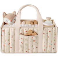 Large Capacity Baby Diaper Organizer Portable Newborn Essentials Nursery Storage Basket Floral Baby Diaper Storage Bag