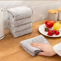 5PCS bamboo charcoal fiber cloth, absorbent dishwashing cloth, non greasy kitchen and restaurant dishwashing towel
