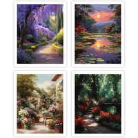 GATYZTORY Painting By Numbers Acrylic Garden scenery Framed Wall Art Modern For Adults Drawing hobby Arts Crafts Paint Kit Set